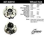 Centric parts 407.62014 rear hub assembly