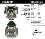 Centric parts 406.42011e rear hub assembly