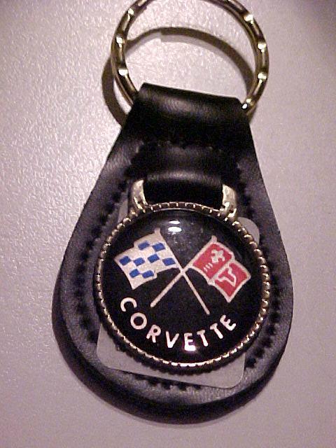 Corvette leather back key chain