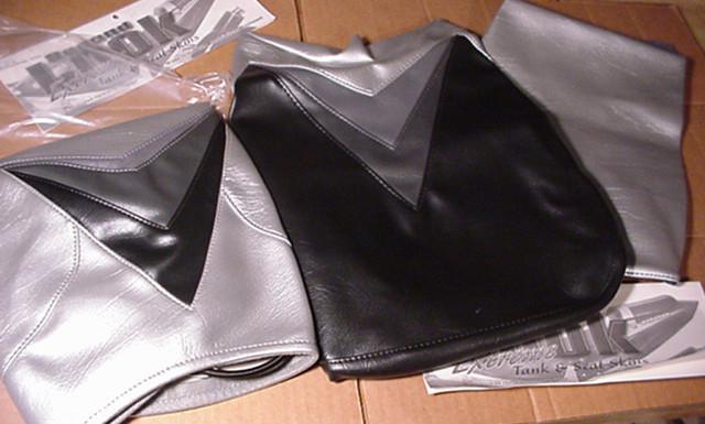 2003 yamaha yzf r1 2-pc seat cover skins & tank bra silver/black/charcoal/gray