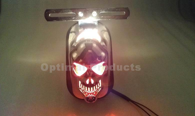 3d integrated rear tail motercycle harley chopper skull skeleton tail lights