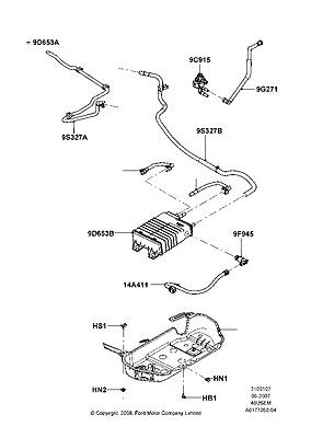 9r3z9d653d ford cannister - fuel vapour store