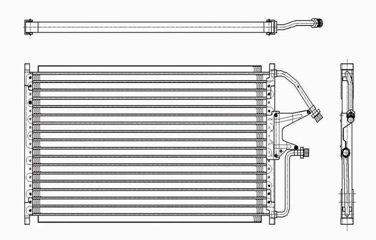 Replacement ac condenser serpentine type 1996-2002 chevy c/k pickup gmc 52402209