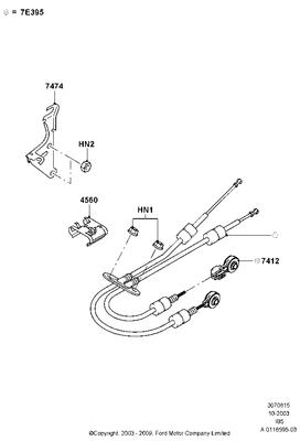 Xs4z7e395ba cable assy selector lever control 04 focus