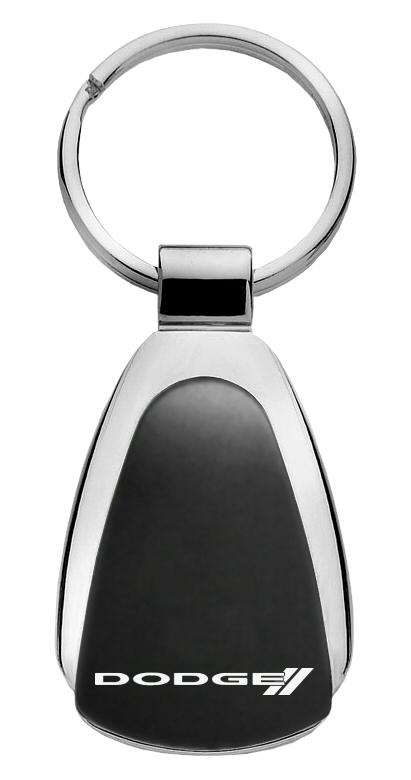 Dodge stripes black tear drop keychain car ring tag key fob logo lanyard