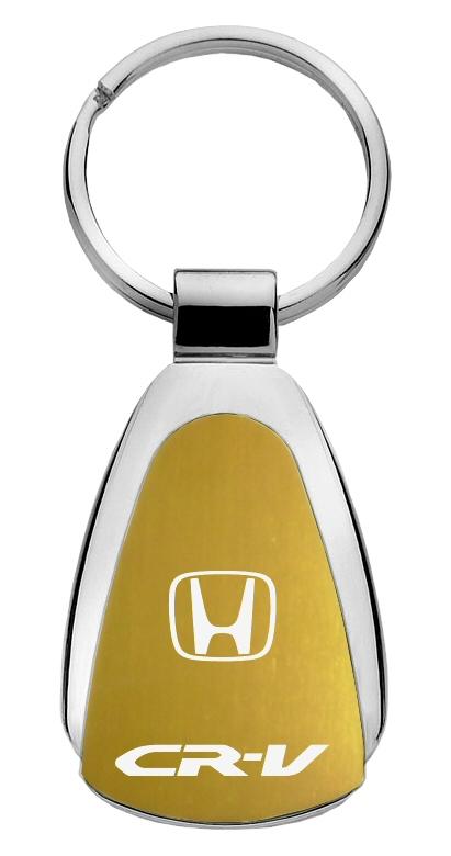 Honda cr-v crv gold gold tear drop metal key chain ring tag key fob logo lanyard