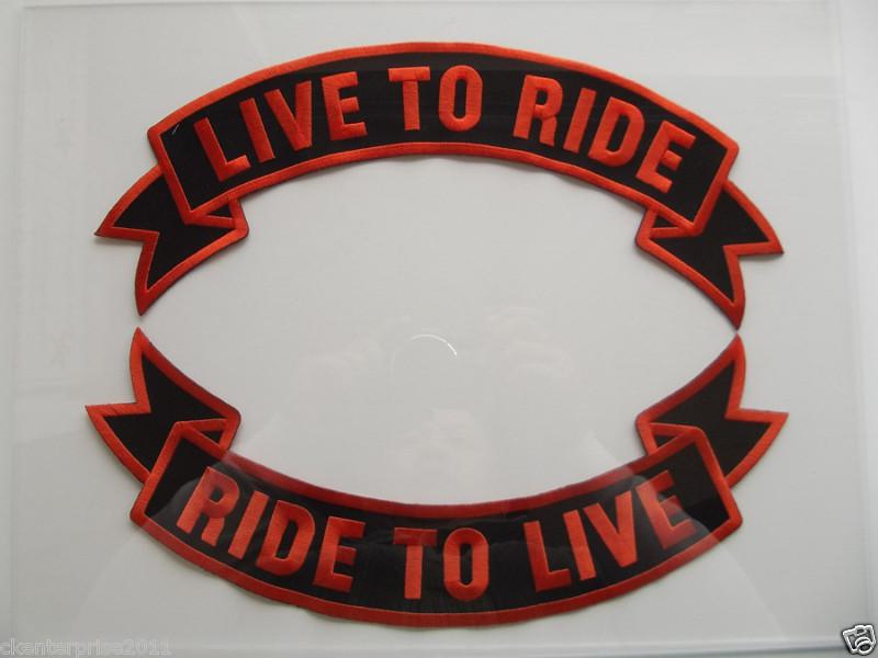 Live to ride rocker motorcycle biker large embroidered back patch harley #4