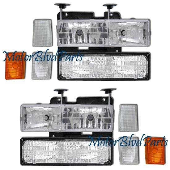 88-93 ck suv truck headlamps headlights+corners signals