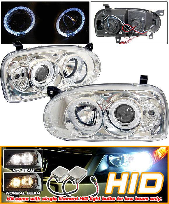 Xenon hid 92-97 98 vw golf 3 halo projector headlights