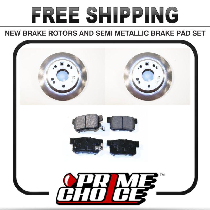 Premium rear metallic brake pads and disc rotors complete kit left & right pair