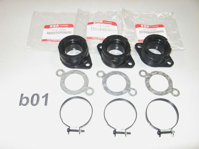 New intake manifold carb boots clamps set gt750 lemans suzuki carburetor   #b01