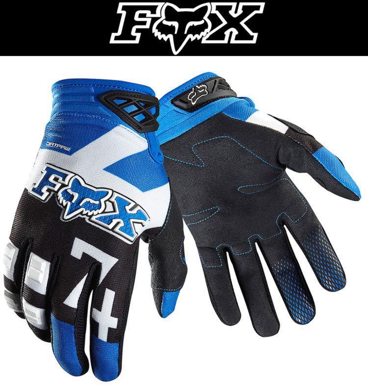 Fox racing dirtpaw anthem blue white dirt bike gloves motocross mx atv