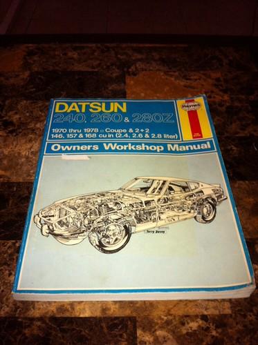 Haynes datsun 240, 260 & 280z owners workshop manual clean pages no grease