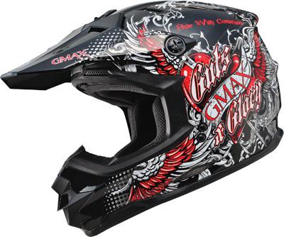 Gmax gm76x conviction helmet gloss black/red l g3765206 tc-1