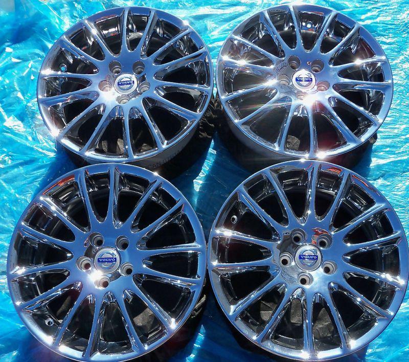 4  volvo c70 s40 v40  s60 v70 17" tucana chrome oem wheels center caps new 70304