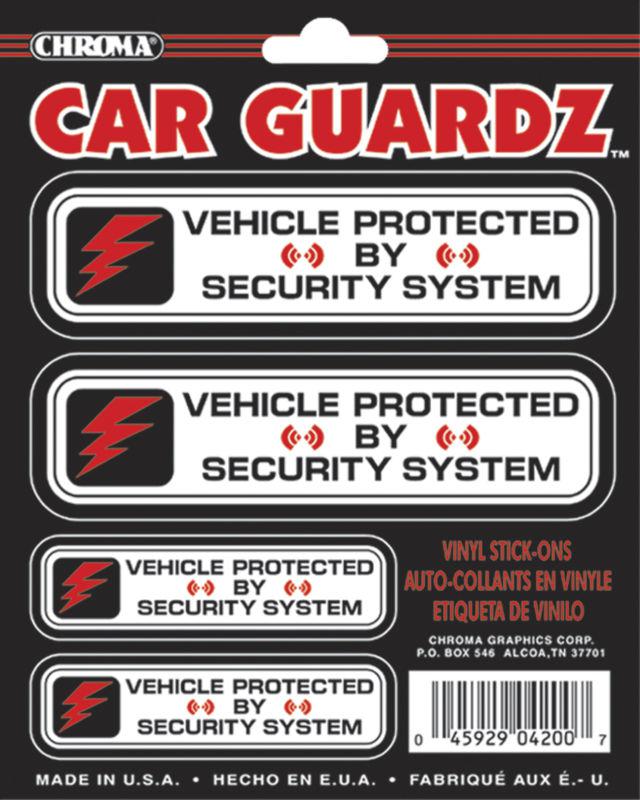 Vehicle protected by security system car decals / stickers / emblems - fits all 