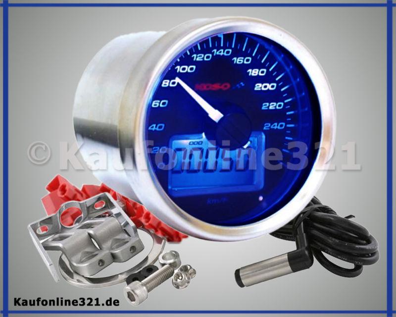 Koso d55 speedometer gp style black 260 km/h new motorcycle scooter quad