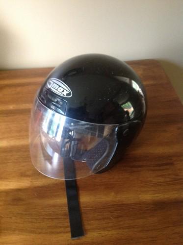 G-max gm7x open face cruiser helmet with shield black small 