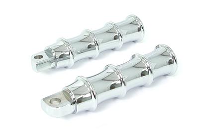 "tribal" style male end driver footpeg set for harley-davidsons chrome-plated