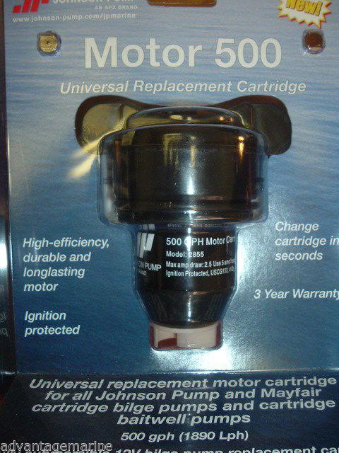 Johnson pump motor cartridge replacment for 500 gph only livewell pump, 28552