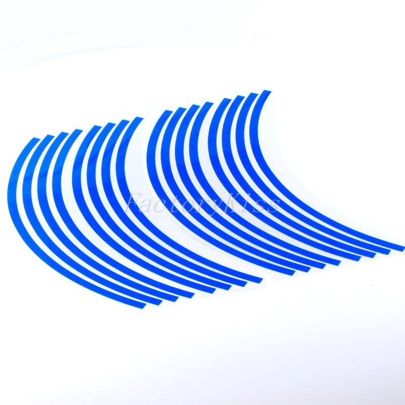 Gau 16 strips reflective car rim stripe wheel motorcycle tape stickers blue