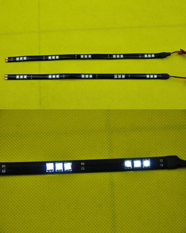 2 x 5050 white smd dc 12v car 15 30cm led strip light ip65 waterproof black fpc