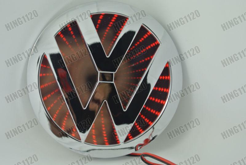 Vw octavia 80mm red 3d led light truck logo emblem tail car badge lamp sticker