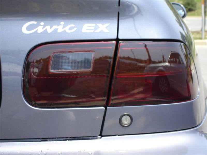 Honda civic coupe smoke colored tail light film  overlays 1992-1994