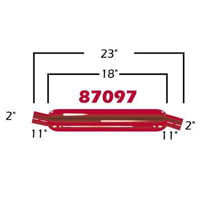 Cherry bomb 87097 muffler glasspack 2.000" inlet/2.000" outlet steel red each