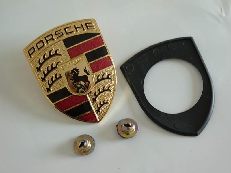 Porsche emblem hood crest kit 911 carrera boxster cayman cayenne, 99655921101