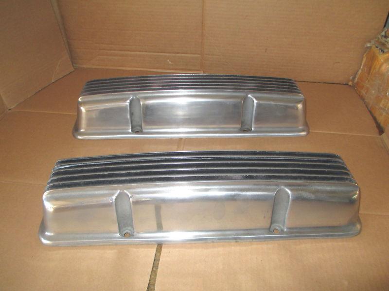 Vintage holmes-moon valve covers chevy nn-49 sbc corvette finned rat rod