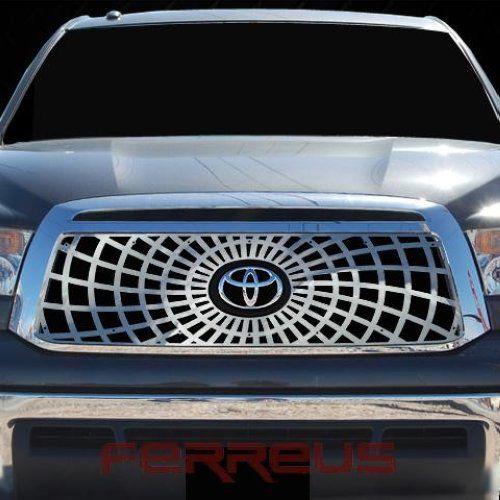 Toyota tundra 10-13 spider web polished stainless truck grill insert add-on trim