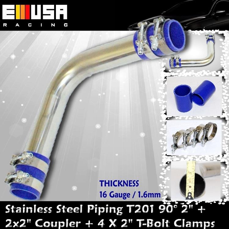 Downpipe stainless steel piping 90° 2"& 2coupler&4clamp nissan 240sx s13 s14 350