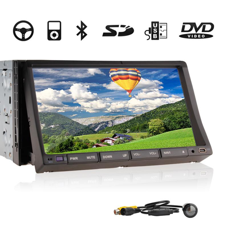 Touch screen double din 7"car stereo gps navigation+cam