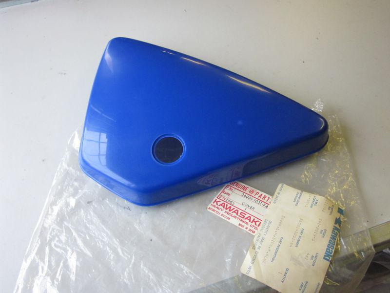 Kawasaki ks125 a ke125 1974-1979 blue left side cover lh 36001-1051-b4 nos