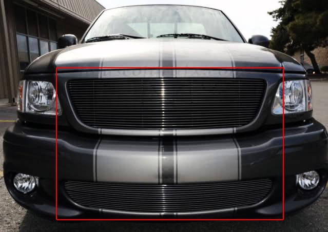 Viogi fit:99-03 ford f-150 lightning black billet grille combo