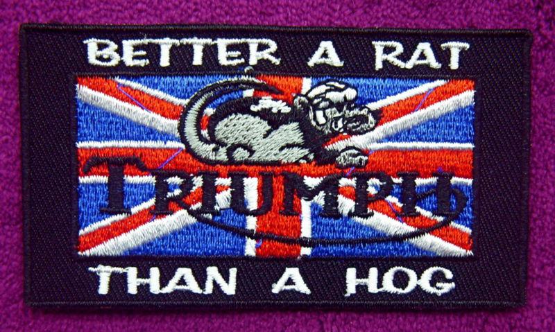 Triumph  embroidered iron on patch better a rat than a hog