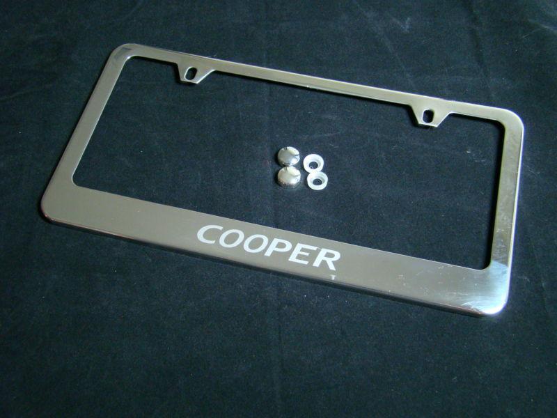 Mini cooper  license plate frame stainless steel chrome