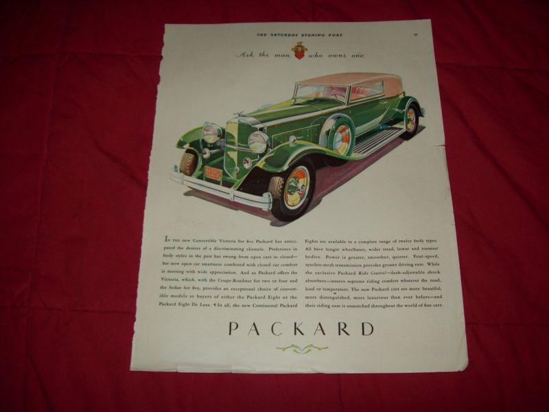 1931 packard car ad - green