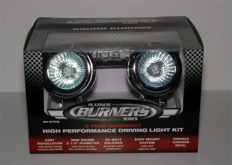 Universal high performance motorcycle & car driving lights, round chrome, mib!