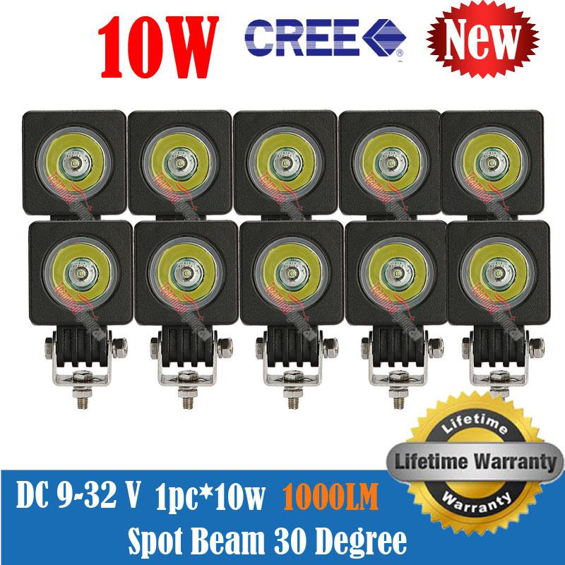 10x 10w 1000lm cree led work light pencil off-road 4x4 jeep suv atv save 18w/27w