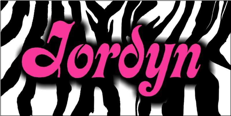 Personalized monogrammed custom license plate auto car tag zebra stripes