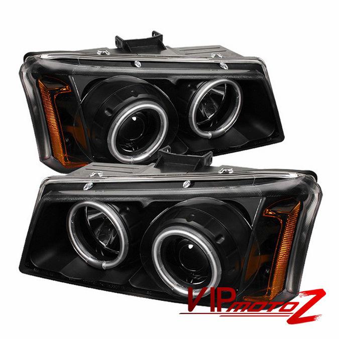 2003-2006 chevy silverado ss truck ccfl dual halo led projector black headlight