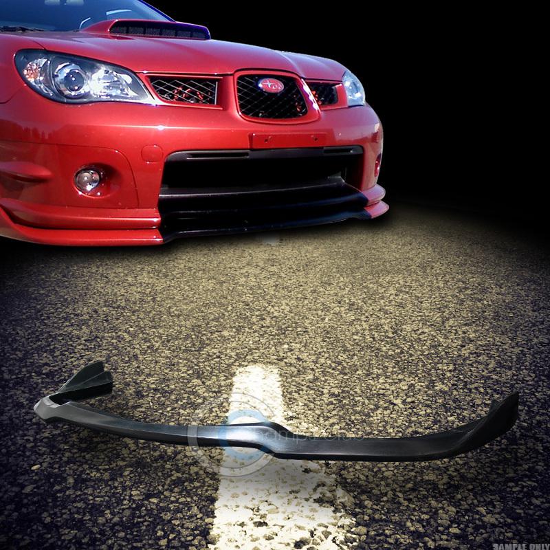 Blk cs style pu urethane front bumper spoiler lip body kit 06 07 impreza wrx sti