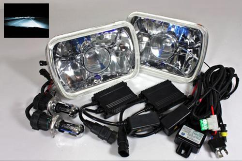 7x6 h6054 projector headlights jdm 8000k crystal blue bi-xenon slim ballasts hid