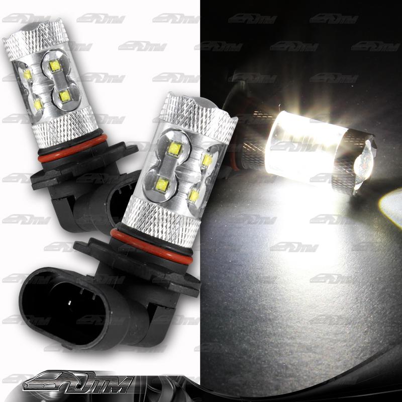 1x pair mazda nissan mitsubishi 9005 hb3 50 watt 10 led white projector bulbs