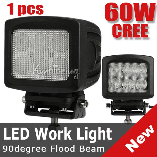 60w flood beam cree led  alloy work light bar car van atv mining lamp 4wd 4x4