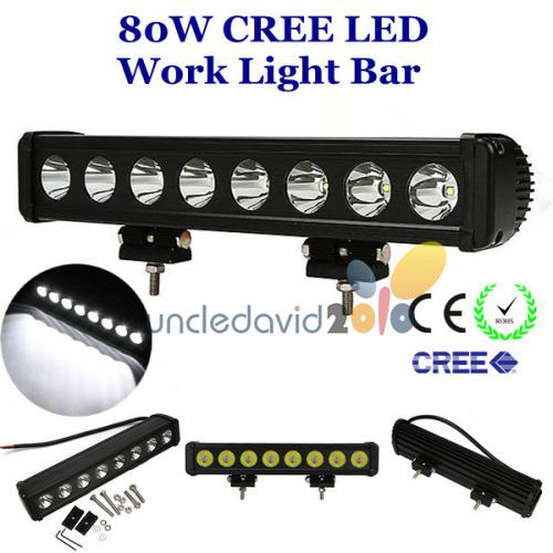 80w 15" cree led work light bar super bright spot lamp offroad 4wd atv suv truck