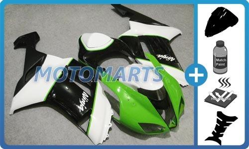 5 in 1 bundle for kawasaki ninja zx6r 07 08 body kit fairing & windscreen ah