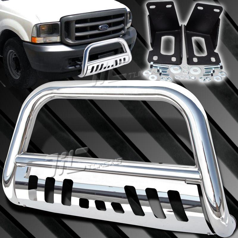 Ford extended standard crew cab front chrome bumper bull bar grille guard add on